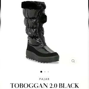 Pajar Black Kids Winter Snow Boots Girls Waterproof Thermal Nylon - Size 3